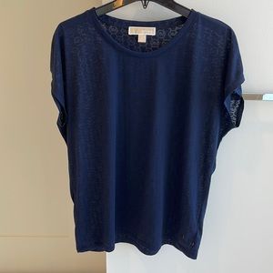 Michael Kors navy logo burnout t-shirt